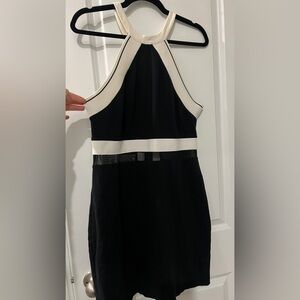 Express Black and White Backless Dress